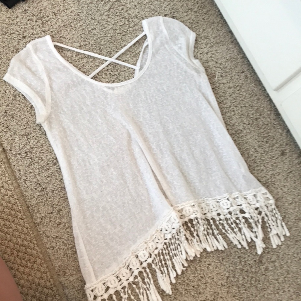 Fringed crossback tank